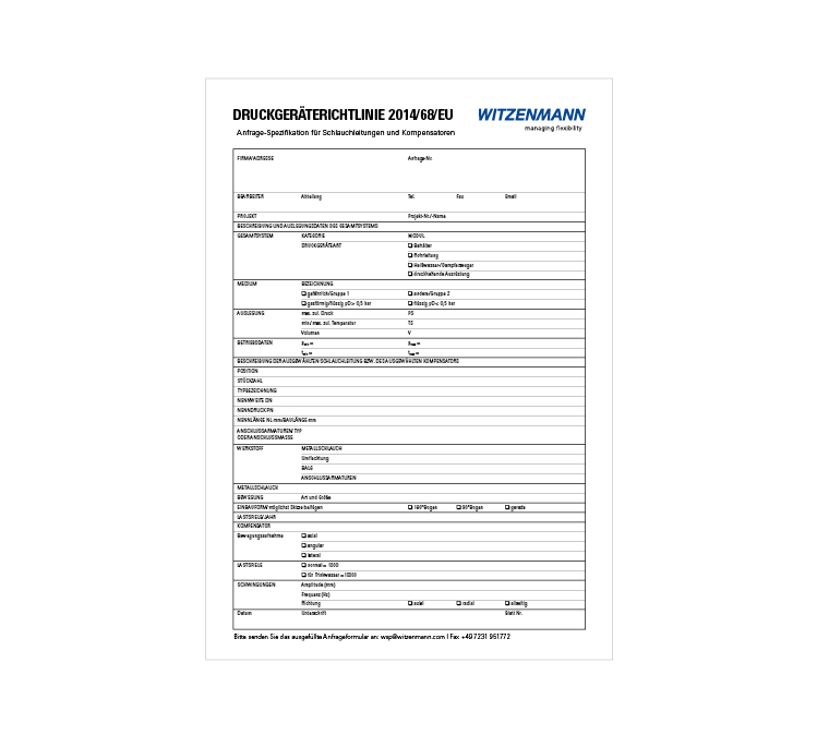 Preview Anfrage-Spezifikation Schlauchleitungen und Kompensatoren Druckgeräterichtilinie 2014/68/EU Product Teaserslider